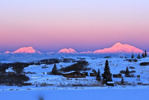 Alaska's Caribou Lodge in Talkeenta in winter
