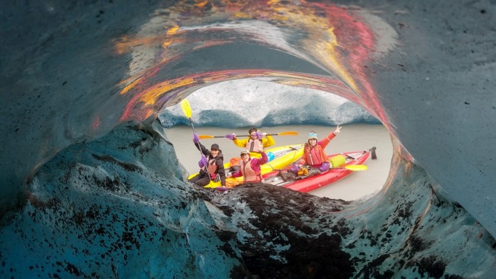 Anadyr Adventures watches the glacier closely and runs trips on Valdez Glacier Lake daily, from roughly June through September. You’ll paddle around the icebergs that have calved from the glacier.