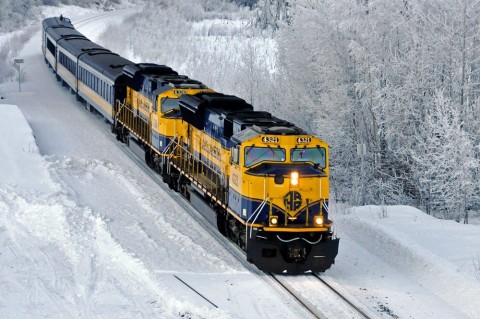 alaska winter train aurora railroad scenic vacations trips visit vacation ride