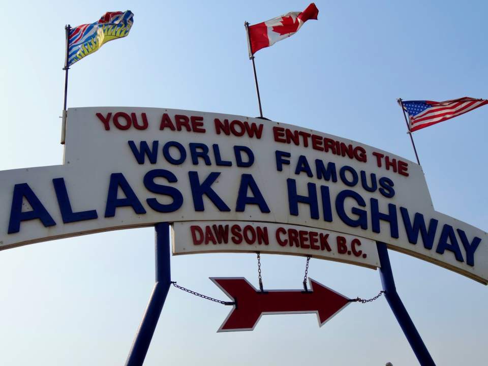 Alaska Highway sign in Dawson Creek