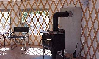 Interior view of yurt