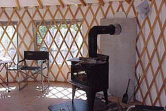 Interior view of yurt