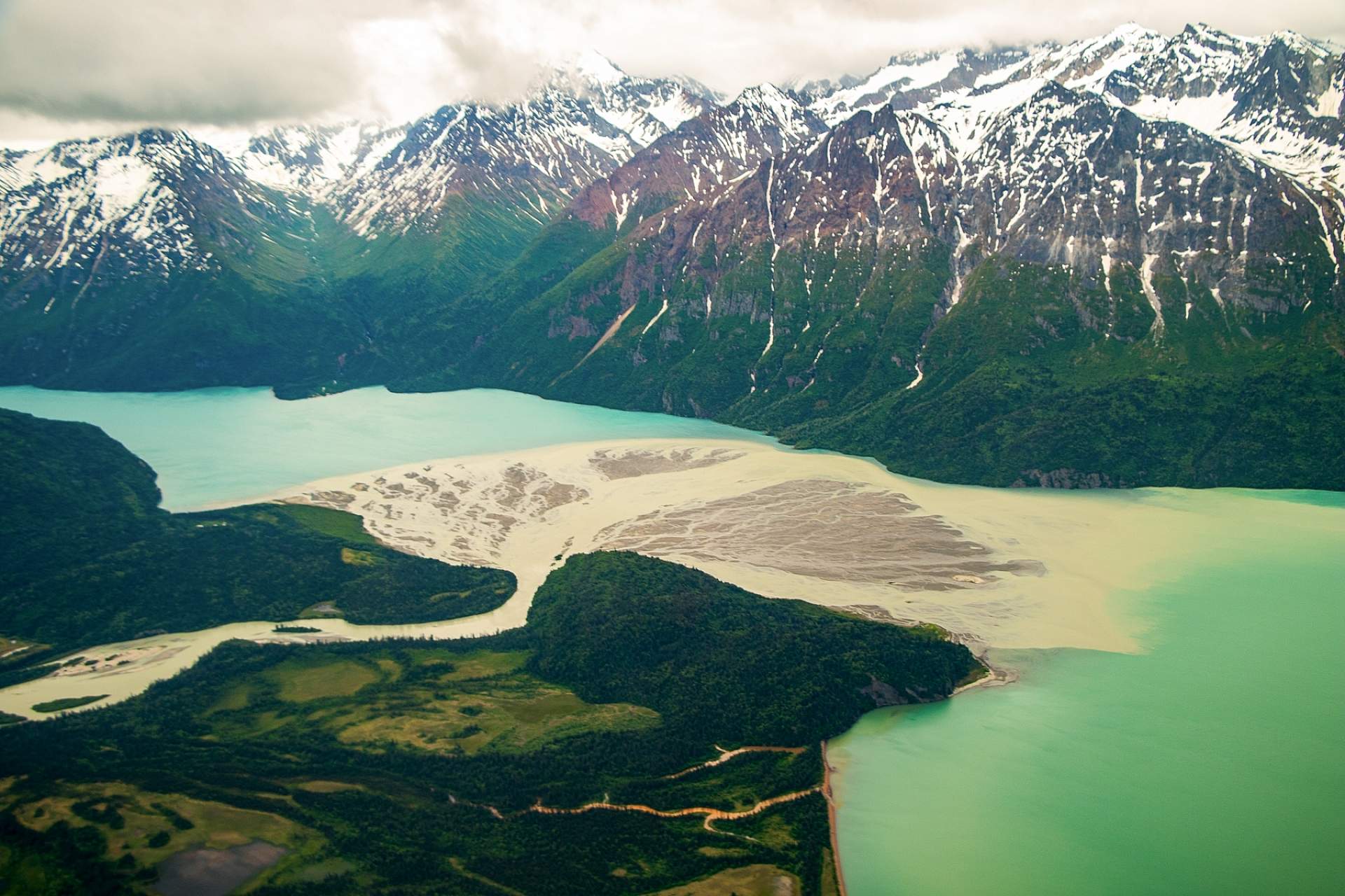 View flying into Lake Clark National Park