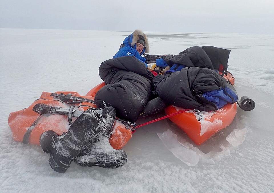 The adventurers spent long hours on the kayaks they’d tied together as a sleeping platform before being rescued