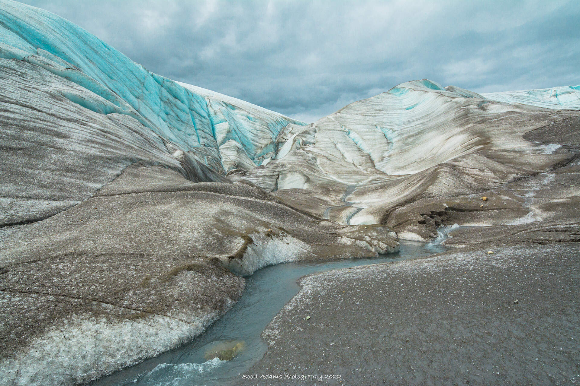 Walking on Root Glacier in Alaska.