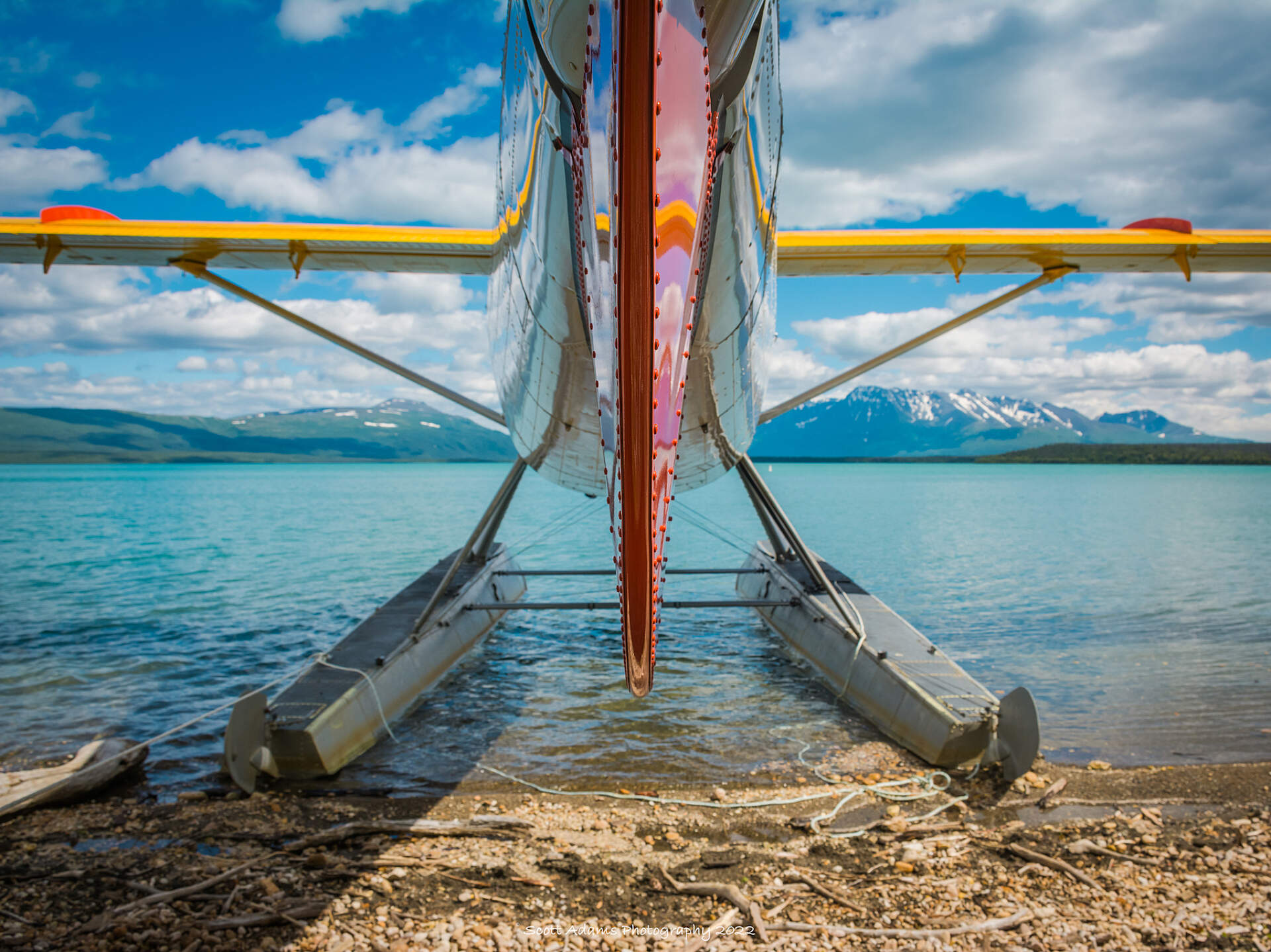 A float plane in Katmai National Park, Alaska.