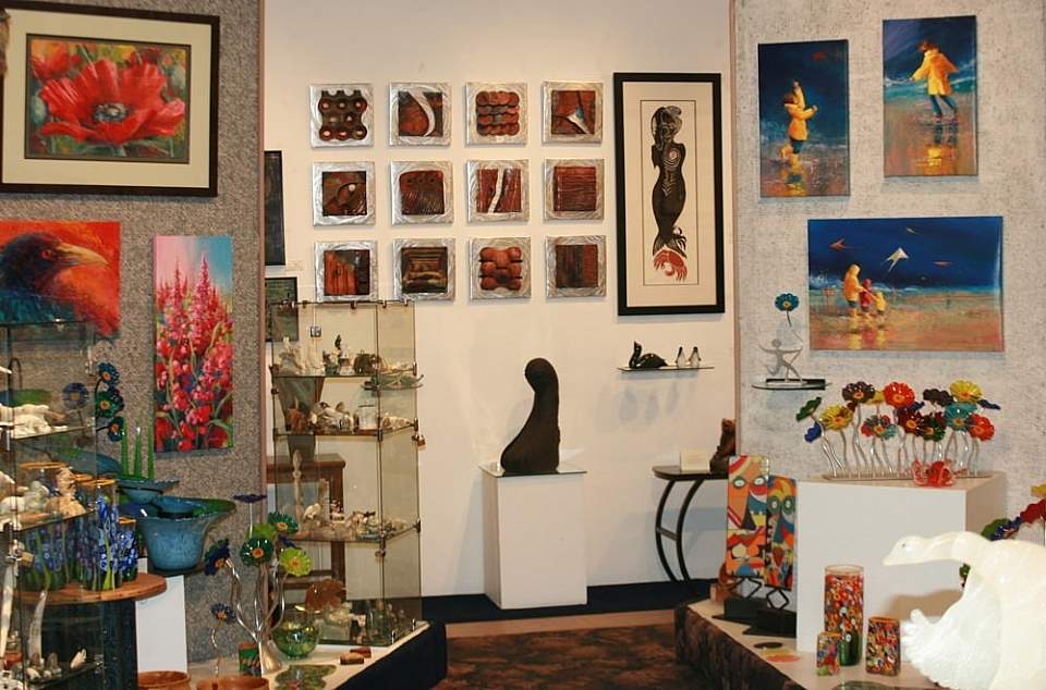 Various art pieces displayed at Aurora Fine Art