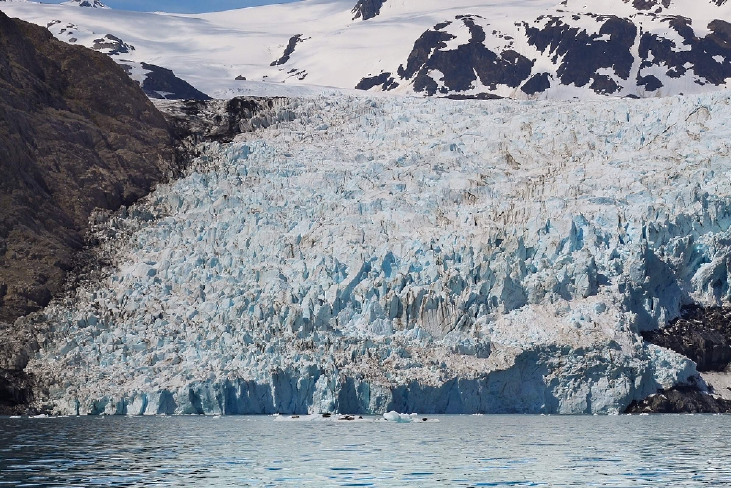 View of Excelsior Glacier from Big Johnstone Lake