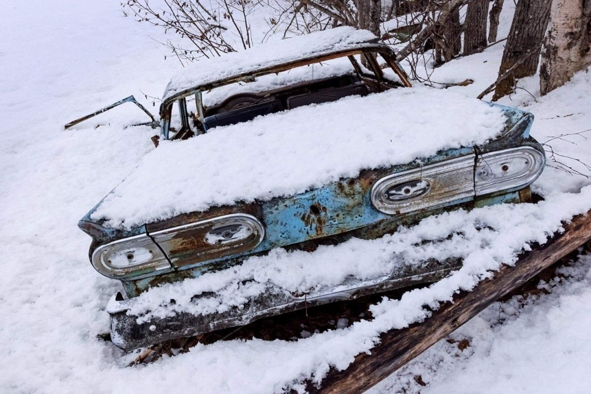 Abandoned cars off the Old Glenn Highway