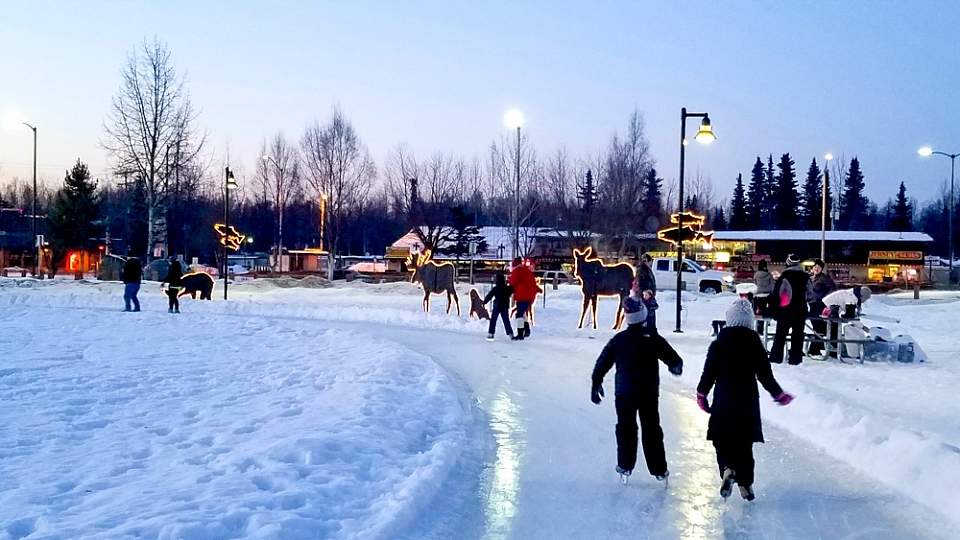 Winter Ice Skating in Soldotna