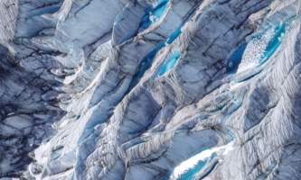 Glacial fins with blue pools