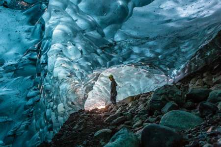Light in ice caves