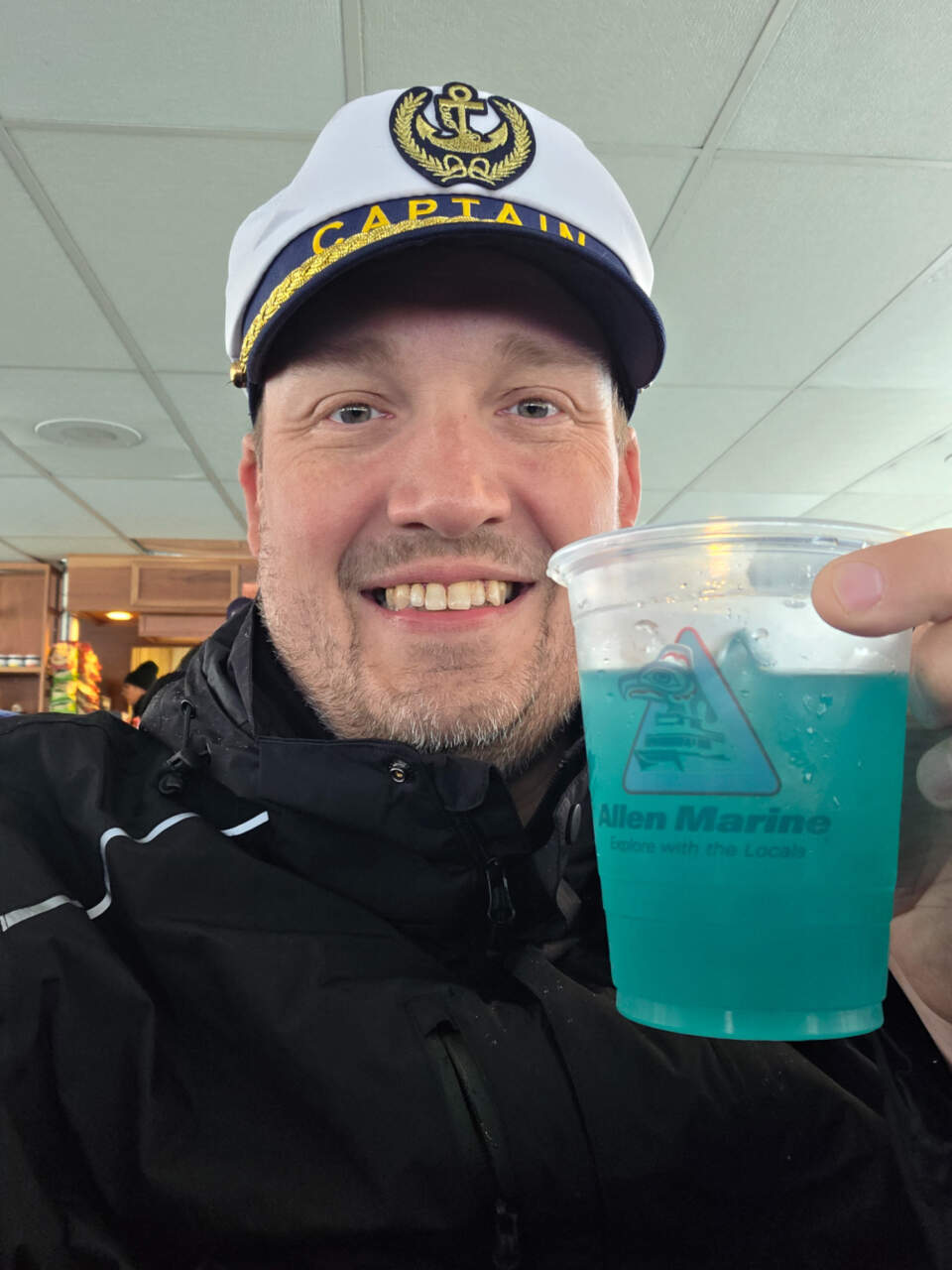 One hand on the rail, one on the “glacierita”—trying to hold onto the moment.