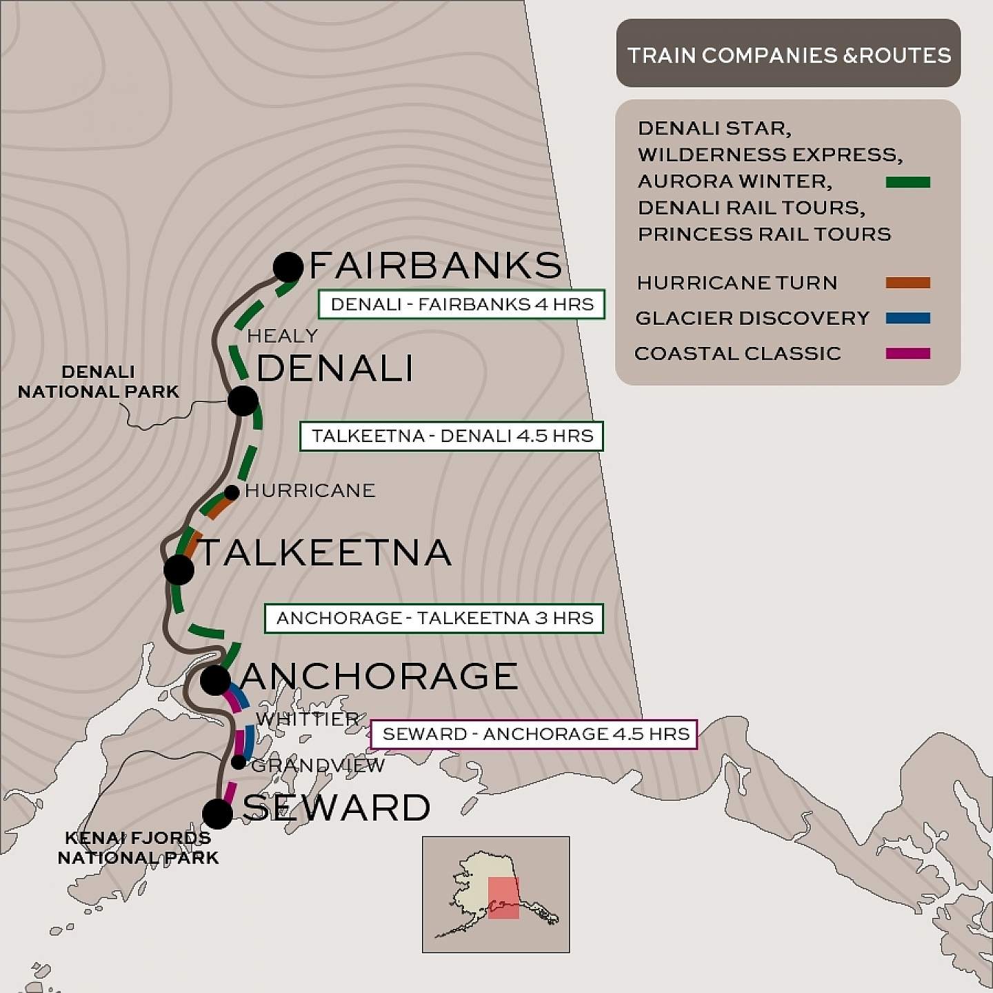 Alaska Railroad Map - Nancy Valerie