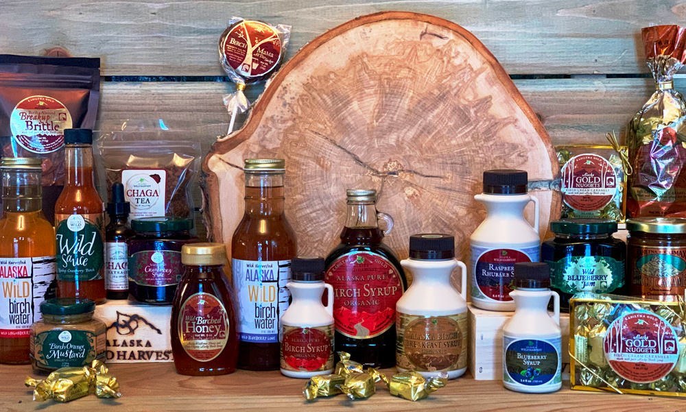 A collection of syrup, candy, and confections from Kahiltna Birchworks.
