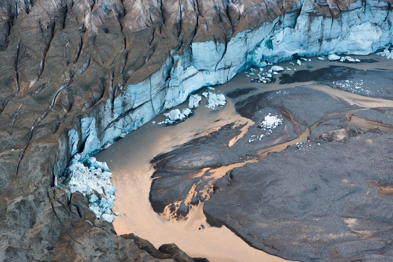 A glacier from above