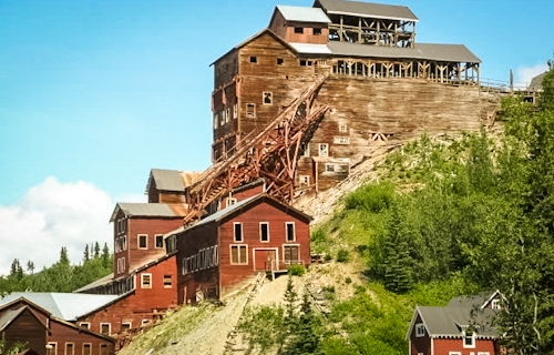The historic, red Kennicott Mine