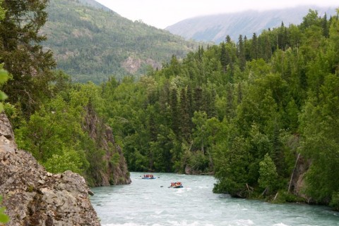 Guests float down the scenic Kenai River with Alaska Wildland Adventures