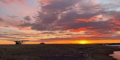 Bering land bridge natl preserve flightseeing tours Camping Battle Rock at sunset