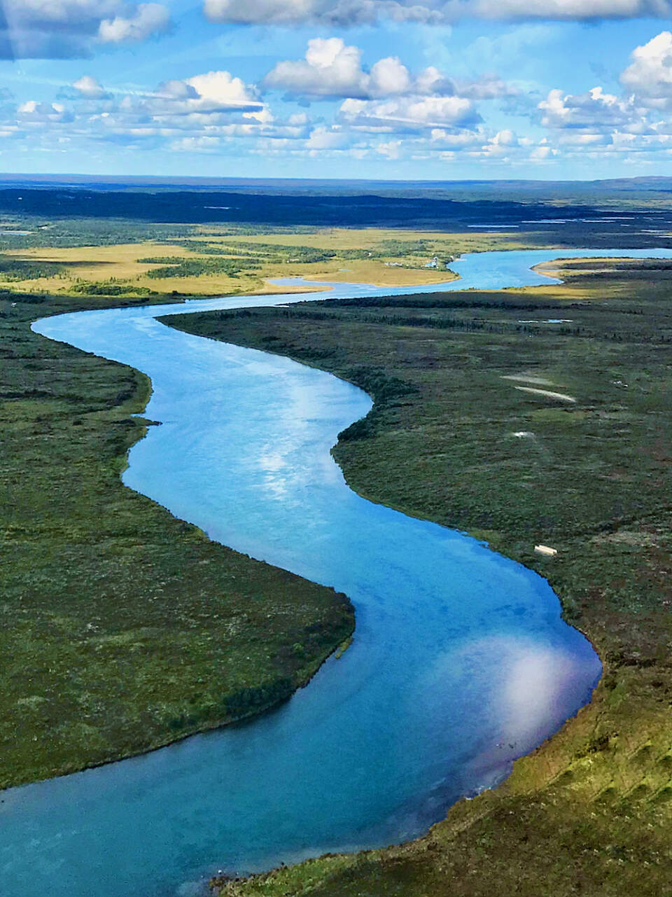 Aerial view of the Naknek River