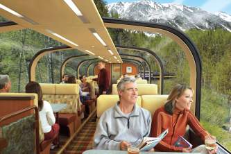 Anchorage to Talkeetna Princess Rail Guests in Dome with beverages o164ah