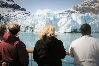 Inside Passage or Cross Gulf alaska cruise routes Passengers Margerie Glacier o1648m