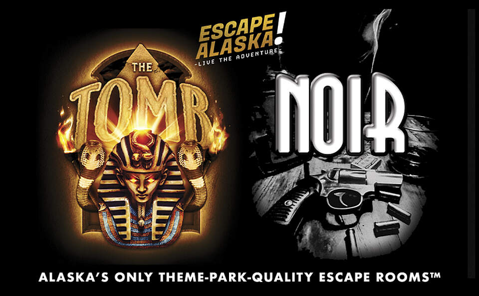 Images of two escape rooms at Escape! Alaska