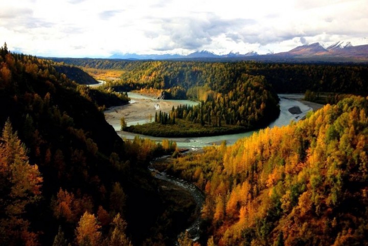 Alaska hurricane gulch fall bridges