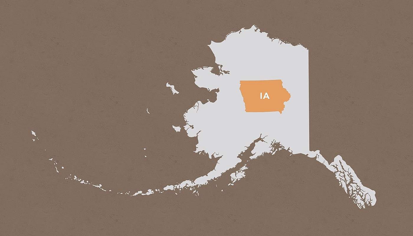 Iowa compared to Alaska