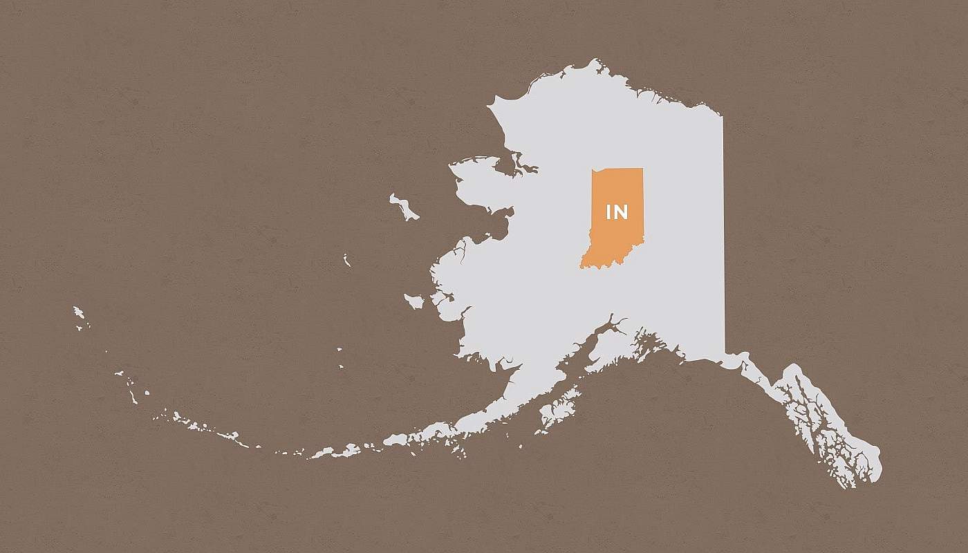 Indiana compared to Alaska