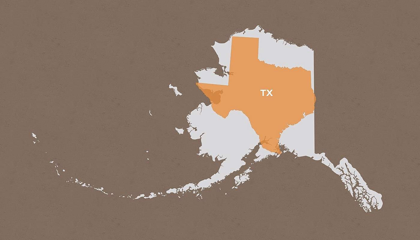 Texas compared to Alaska