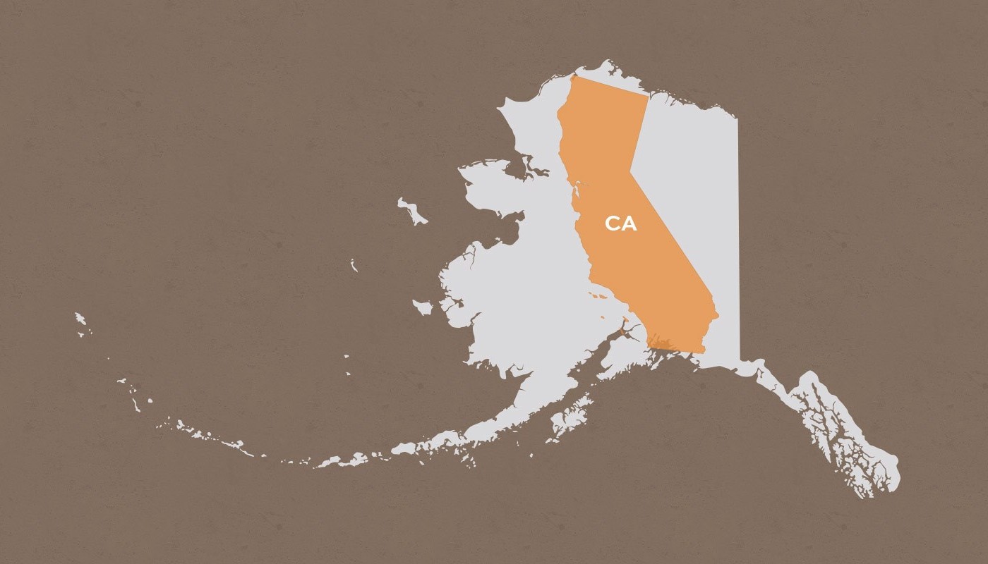 California compared to Alaska
