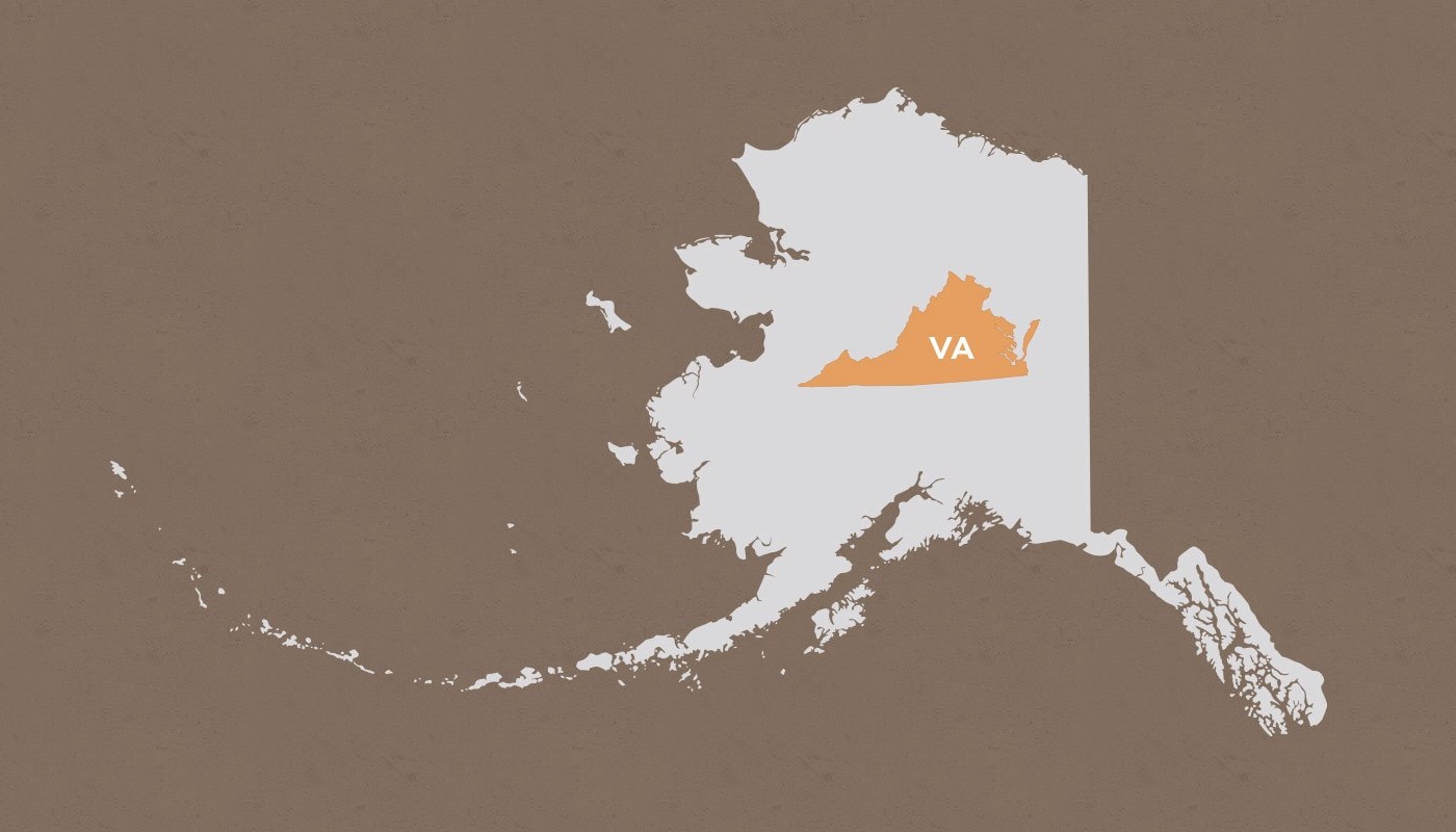 Virginia compared to Alaska