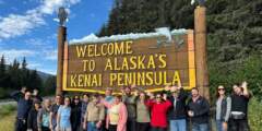 Gondwana Ecotours Glaciers Grizzlies D1 Guests With Kenai Peninsula Sign Kirsten Marquez