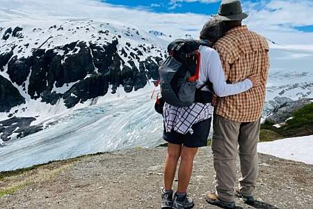 Gondwana Ecotours Glaciers Grizzlies D4 guests at Exit Glacier overlook Kirsten Marquez