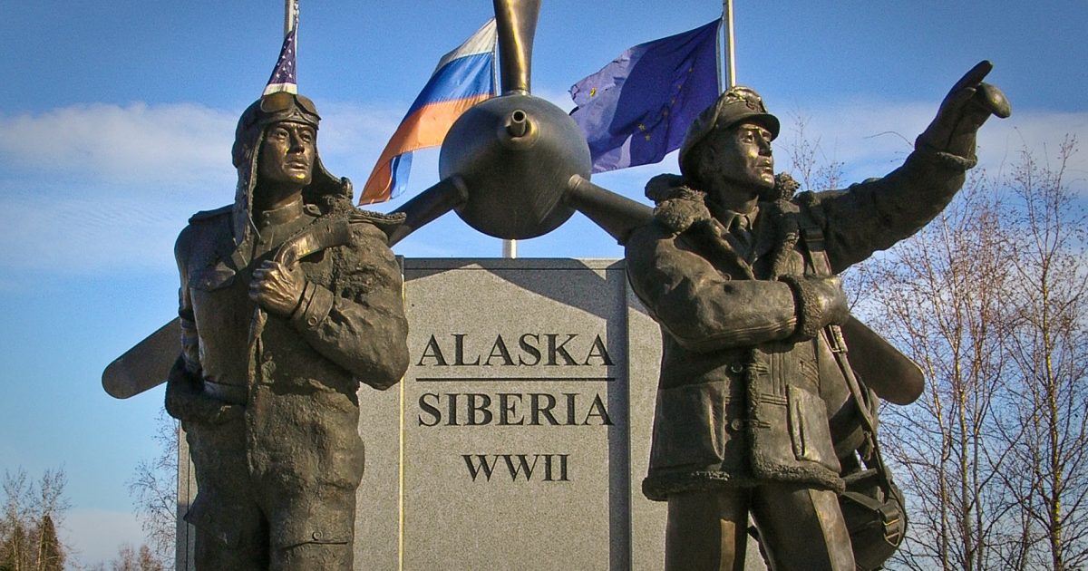 Women on Alaska Siberia World War II Memorial, Fairbanks, Alaska