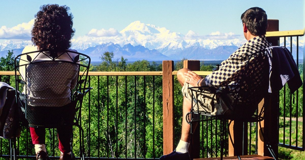Denali From The Deck Of Talkeetna Alaskan Lodge