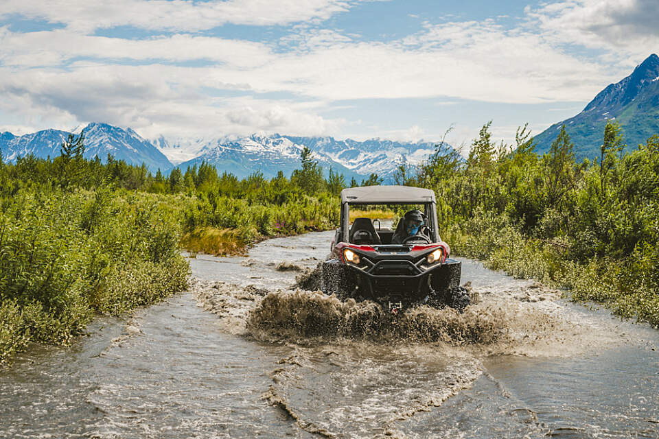 Drive your own ATV in the Alaskan backcountry outside Anchorage.