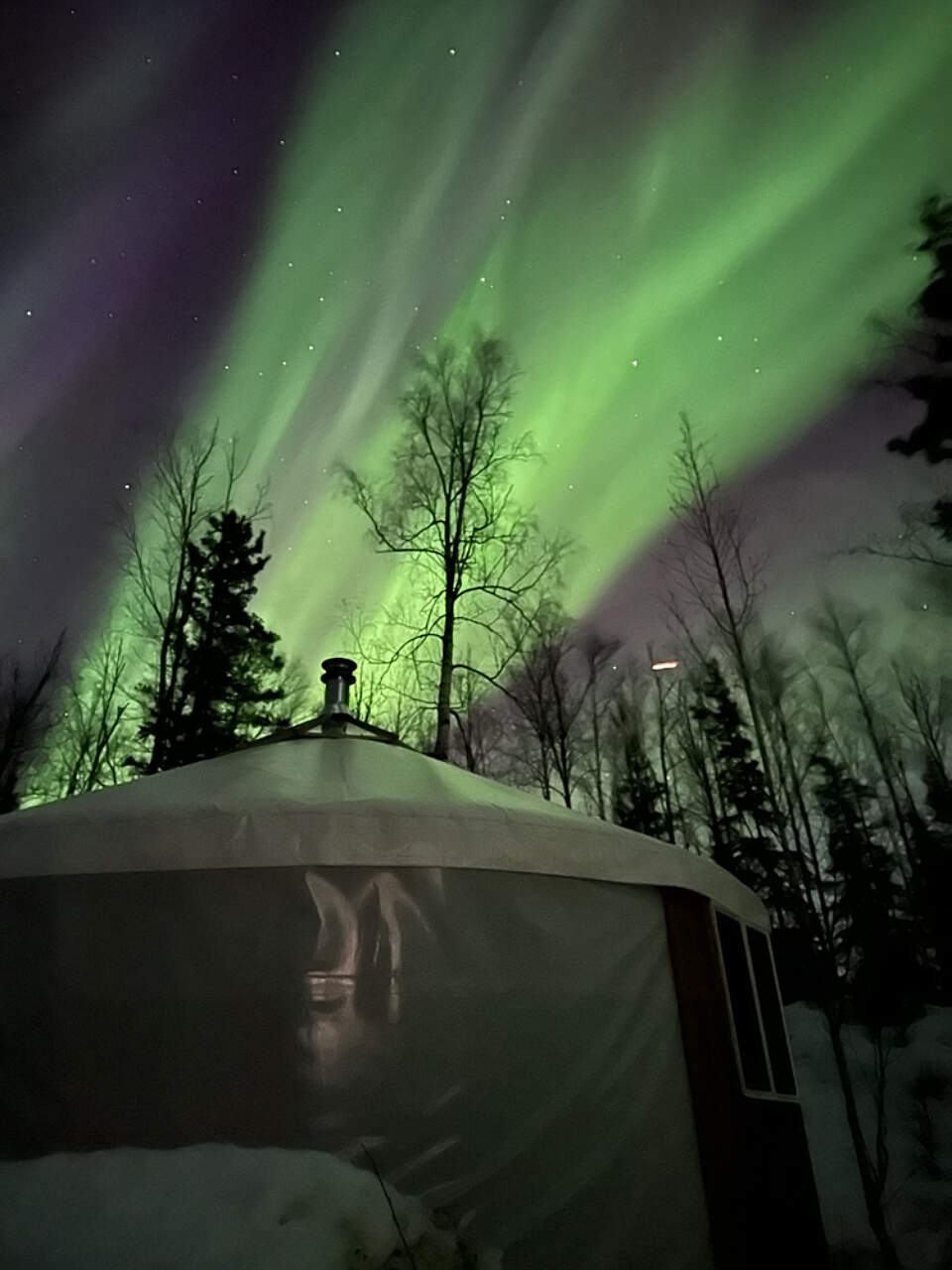 Sleep beneath the winter sky with the chance to see the northern lights!