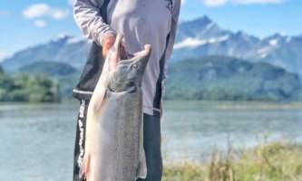 Alaska Big River Lake Silver Salmon Smile 2 Alaska Fishing with Mark Glassmaker
