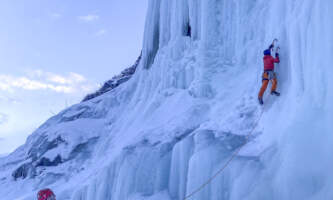Alaska Helicopter Tours Ice Climbing Waterfall Sundog 1 Dawn Campbell