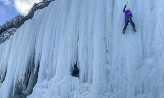 Alaska Helicopter Tours Ice Climbing Waterfall Sundog 2 Dawn Campbell