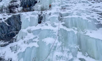 Alaska Helicopter Tours Ice Climbing waterfall Sundog 4 Dawn Campbell