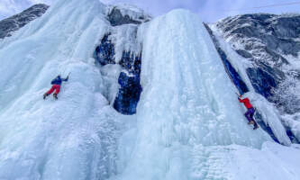 Alaska Helicopter Tours Ice climbing pair Dawn Campbell