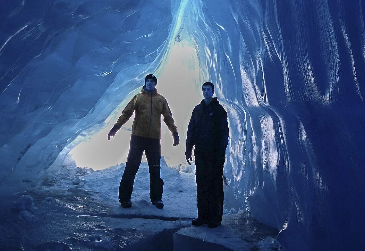 If conditions permit, discover the ice caves of Spencer Glacier