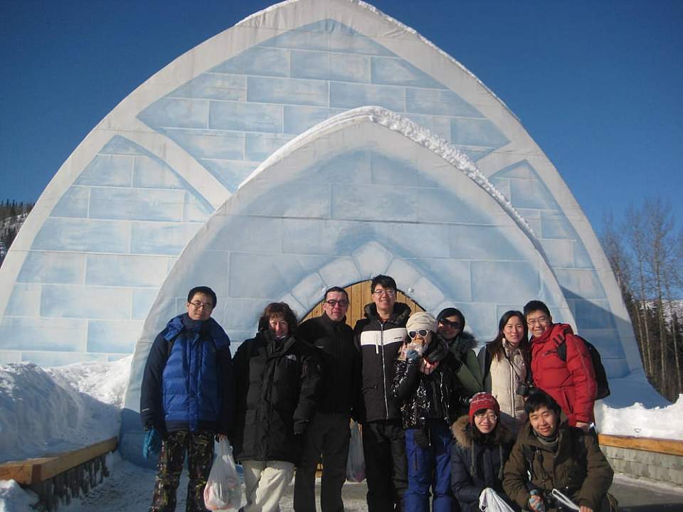 Visit the Ice Museum, made up of over 1000 tons of snow and ice