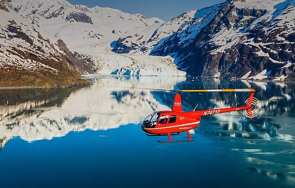 View the stunning tidewater glaciers of Prince William Sound from above