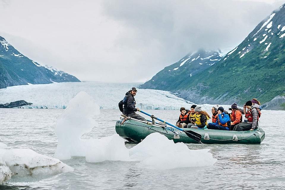 You’ll feel like an Arctic explorer as you float among icebergs that have broken off the Spencer Glacier.