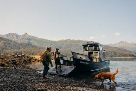 Alaska Photos-Old wooden boat along the shore Alaska