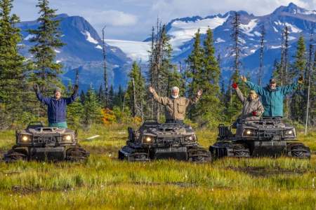 Forest Camo Old Military Tank - Top Down Side View Stock Photo